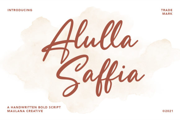 Alulla Saffia Script Font for Elegant Handmade Design