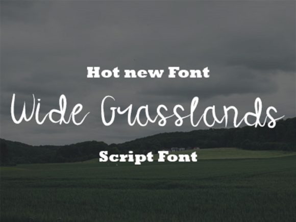 Wide Grasslands Script Font for Handmade Creators